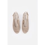 GOODIN Beige low-heeled sandals | Shoptok.si