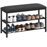 HOMCOM klop za čevlje lan, kovina 81D x 31Š x 50V cm črno, (5000235457) Cene