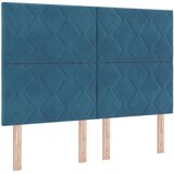  Postelja s pilotskim vzmetenjem in blazino ter LED svetlobo temno modra 160x200 cm žamet, (22050322) | Shoptok.si