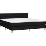  Box spring s madracem LED crni 160x200 cm od tkanine | shoptok.hr