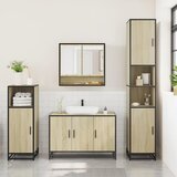  3-dijelni set kupaonskog namještaja boja hrasta sonome drveni | shoptok.hr