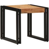 vidaXL Klubska miza Rjava, Črna Trden akacijev les, železo 40 x 40 x 38 cm | Shoptok.si