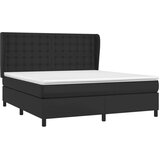  S oprugama i madracem crni 180 x 200 cm od umjetne kože | shoptok.hr