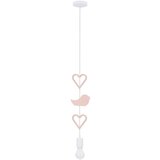 Candellux Lighting Bijelo-ružičasta dječja svjetiljka s metalnim sjenilom Single - | shoptok.hr