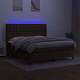 box spring s madracem LED tamnosmeđi 160x200 cm tkanina | shoptok.hr