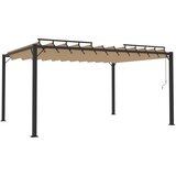  Sjenica s rešetkastim krovom 3x4 m smeđe-siva tkanina/aluminij | Eponuda.ba