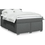 vidaXL Box spring postelja z vzmetnico temno siva 140x200 cm blago Cene