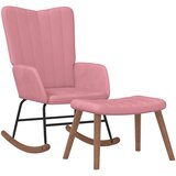  Stolica za ljuljanje s osloncem za noge ružičasta baršunasta | shoptok.hr