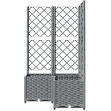  Vrtna sadilica s rešetkom svjetlosiva 80x80x136 cm PP | shoptok.hr