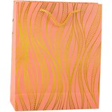  Paper Gift Bag Wavy Lines Gold 32 x 26 x 12 cm | shoptok.hr