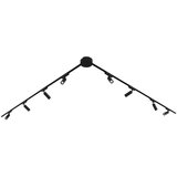 QAZQA Modern railsysteem met 8 spots zwart 1-fase - Magnetic Samson | Shoptok.si