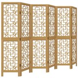  The Living Store Paravan 6-delni rjav trden les pavlovnije - Pregrada Za Prostor, (21442224) | Shoptok.si