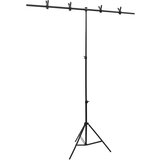 vidaXL Stalak za pozadinu u obliku slova T crni 151x60x(70-200) cm | shoptok.hr