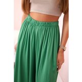 Kesi Włoski Women's wide trousers with elastic waistband green | Shoptok.si