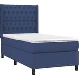  box spring s madracem LED plavi 90x200 cm od tkanine | shoptok.hr