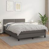 Maison Chic Box spring postelja - Vzmetna postelja z vzmetnico siv 140x200 cm umetno usnje SL19557, (21894060) | Shoptok.si