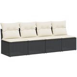  The living store vrtni kavč z blazinami 4-sedežni črn poli ratan - vrtni kavč, (21449257) | Shoptok.si