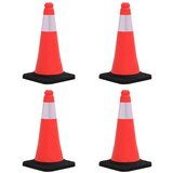  Reflektirajući prometni čunjevi s teškim bazama 4 kom 50 cm | shoptok.hr
