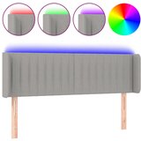 Maison Chic led posteljno vzglavje - vzglavna omarica - nočna omarica svetlo sivo 147x16x78/88 cm blago, (21713312) Cene
