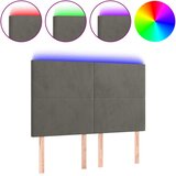  LED uzglavlje tamnosivo 144x5x118/128 cm baršunasto | shoptok.hr