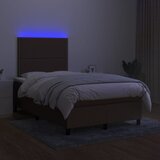  Krevet s oprugama i madracem LED tamnosmeđi 120x190 cm tkanina | shoptok.hr