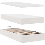 vidaXL Otomanski okvir kreveta s madracem bijela 90x190cm umjetna koža | shoptok.hr