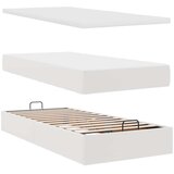 vidaXL Otomanski posteljni okvir z vzmetnico bel 90x190 cm um. usnje | Shoptok.si