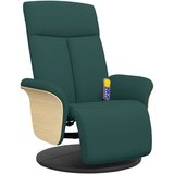 vidaXL Masažni naslanjač z naslonom za noge temno zeleno blago, (20920712) | Shoptok.si