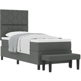 vidaXL krevet s boxspringom s madracem i klupom tamnosivi 80x200 cm tkanina | shoptok.hr