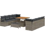  Set Vrtnih Sofa od 11 dijelova s Jastučićima Siva Poly Rattan 2-Sjedalo Vrtna Sofa s Jastučićima Siva Poly Rattan 3 Dijelni Se | shoptok.hr