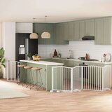 vidaXL Vrata za pse s vratašcima 6 panela sklopiva 480 cm drvo topole | shoptok.hr