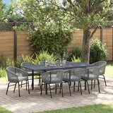  Vrtni set za objed 9 kom. Siva poliratan 211,5 x 90 x 74 cm Cijene