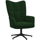 The Living Store Stol za sproščanje temno zelen žamet - Stol Za Sproščanje, (21485231) | Shoptok.si