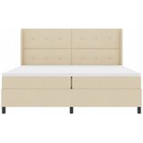  Krevet s opruga kutije s jastukom Krema 200 x 200 cm tkanina | shoptok.hr