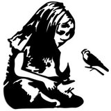 Opviq Zidna dekoracija Banksy Metal 07, 54x72 cm, 1,5 mm, Crna | Eponuda.ba