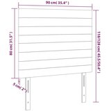  Uzglavlje smeđesivo 90x5x118/128 cm od tkanine | shoptok.hr