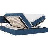  Krevet s od storage s madracem Plava 200 x 200 cm Lažna koža - Plava 200 x 200 cm Gumbi | shoptok.hr
