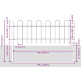  Vrtna ograja s hoop vrhom, siva, 8,5 x 0,6 m, jeklo | Shoptok.si