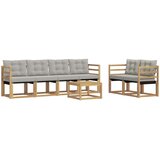 vidaXL Zunanja garnitura za sedenje 7 pcs Bela in svetlo siva, (5000270571) | Shoptok.si