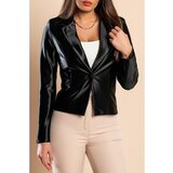 Fenzy eleganten blazer iz imitacije satena, črn Cene