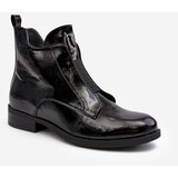 Kesi Patented women's flat shoes, insulated, black, S.Barski Black Cene