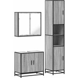vidaXL Kopalniško pohištvo 3 kosi siva sonoma inženirski les, (22013431) | Shoptok.si