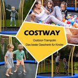  244 cm trampolin u obliku cvijeta, sigurnosna mreža i obložene cijevi - žuti | shoptok.hr