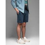 Ombre BASIC men's cotton sweat shorts - navy blue