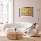  Plakat Japanese Cranes - a flock of birds against a golden background based on the painting of Ishida Yūtei 90x60 Crni okvir s | shoptok.hr