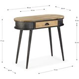 Marckeric Crni/u prirodnoj boji pomoćni stol 38x90 cm Delhi – | shoptok.hr