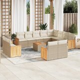  13-dijelni set vrtnih sofa s jastucima poliratan Bež | shoptok.hr
