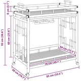  Vinska kolica s kotačima Prirodna 85 x 50 x 93 cm Bambus | shoptok.hr
