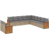  The Living Store Vrtna sedežna garnitura 11-delna z blazinami bež poli ratan - Vrtna Sedežna Garniture, (21443120) | Shoptok.si