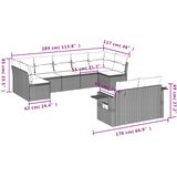  9-dijelni set vrtnih sofa s jastucima crni od poliratana | shoptok.hr